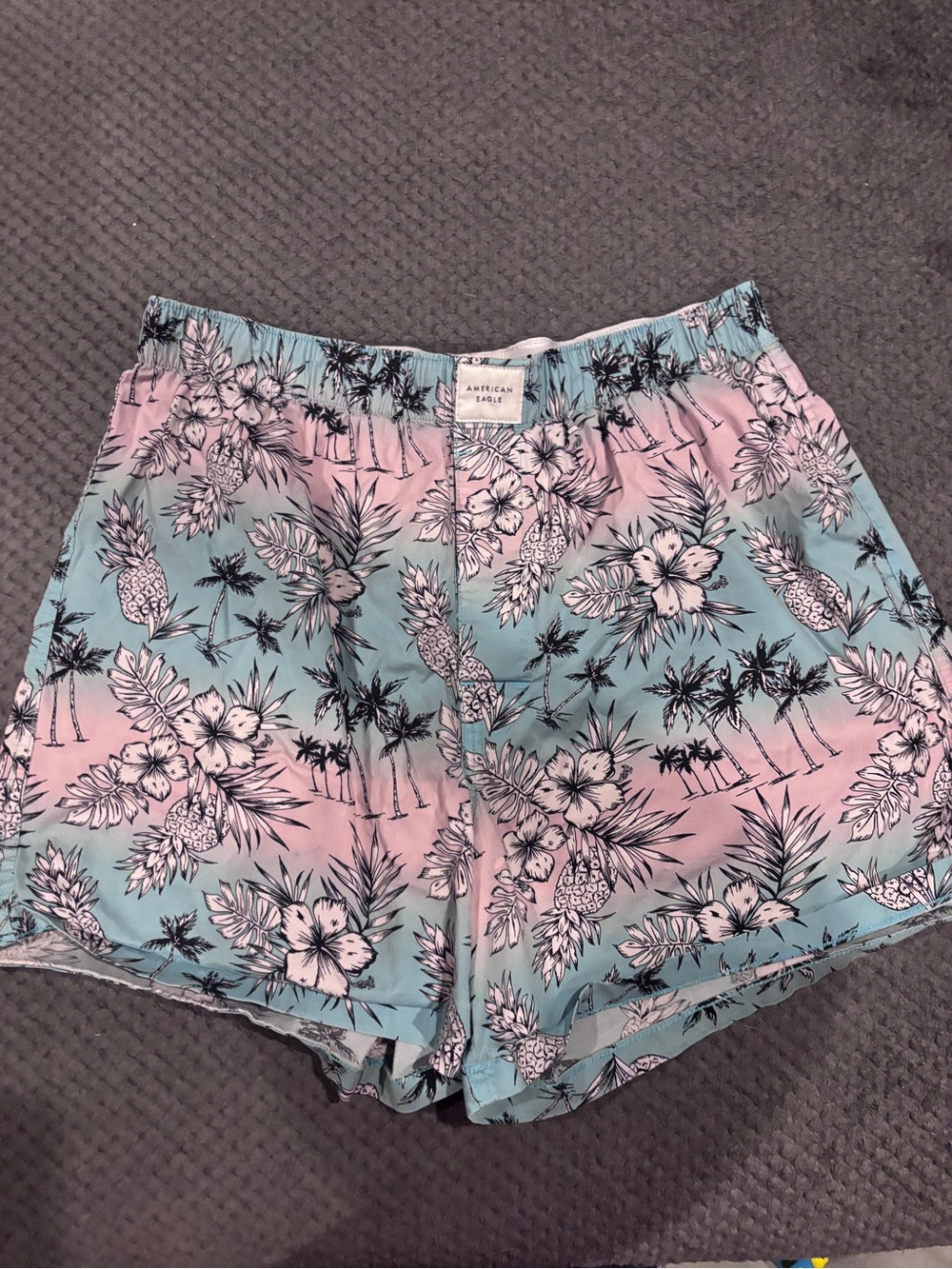 American Eagle Outfitters Pink & Blue Tropical Print Women's Shorts size medium